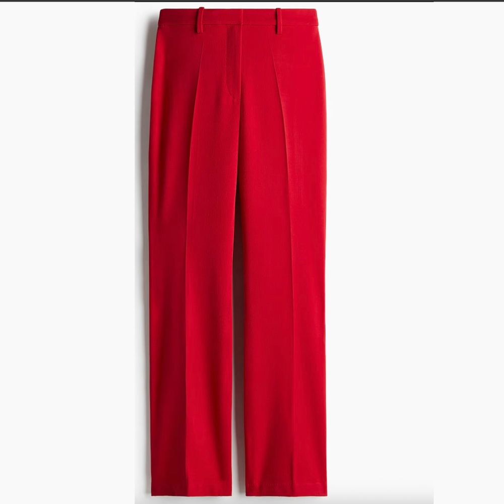 H&M Red SLIT-HEM PANTS   |  Size 12
